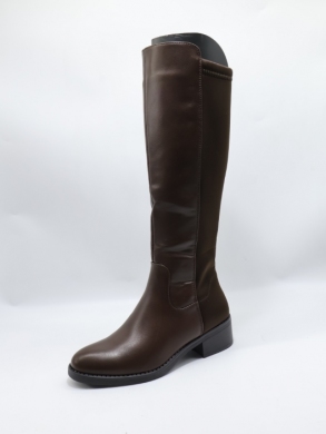 Kozaki damskie ocieplane na płaskim (36-41) 68181 BROWN