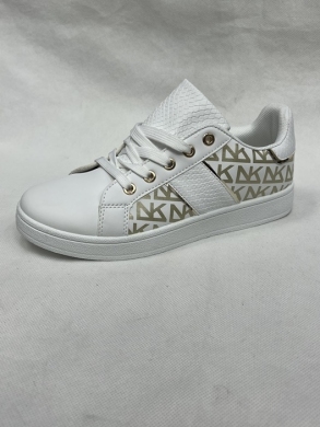 Buty sportowe damskie na płaskim (36-41) QS-59 WHITE/GOLD