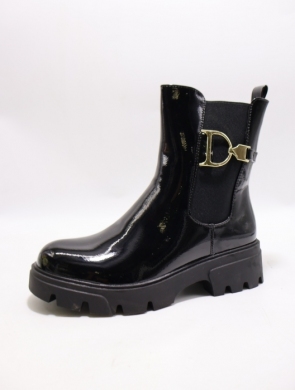 Botki damskie ocieplane na płaskim (36-41) SA3071-20 BLACK