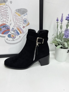 Botki damskie ocieplane na obcasie (36-41) 5725 BLACK