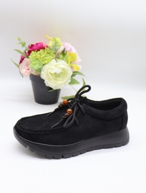 Półbuty damskie na płaskim (36-41) 6889 BLACK