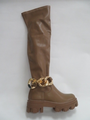 Kozaki damskie jesienne na płaskim (36-41) DE1085P KHAKI