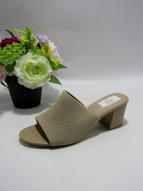 Klapki damskie na obcasie (36-41) QO-1653 KHAKI