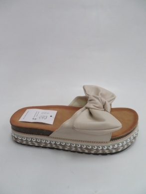 Klapki damskie na płaskim (36-41) 2305-6 BEIGE