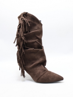 Kozaki damskie na szpilce (36-41) LA317 BROWN
