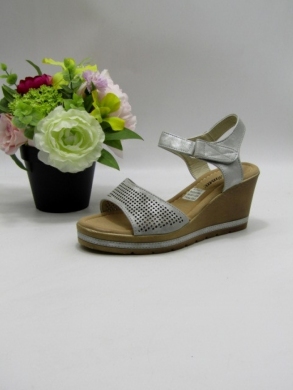 Sandały damskie na koturnie (36-41) B3210 SILVER