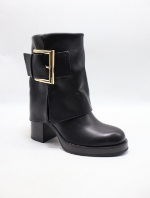 Botki damskie ocieplane na obcasie (36-41) C347 BLACK