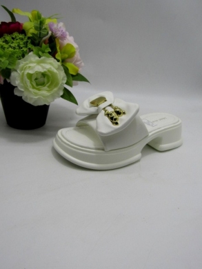 Klapki damskie na obcasie (36-41)  8099 WHITE