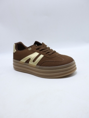 Buty sportowe damskie na płaskim (36-41) A-62 BROWN