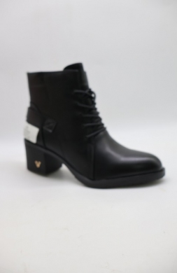 Botki damskie ocieplane na obcasie (36-41) BA-625 BLACK