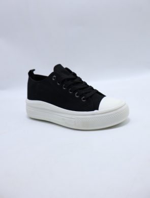Trampki damskie na płaskim (36-41) PC12 BLACK