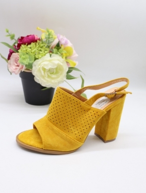 Sandały damskie na obcasie (36-41) 19-538 YELLOW