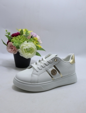 Buty sportowe damskie na płaskim (36-41) B1048 WH/GOLD