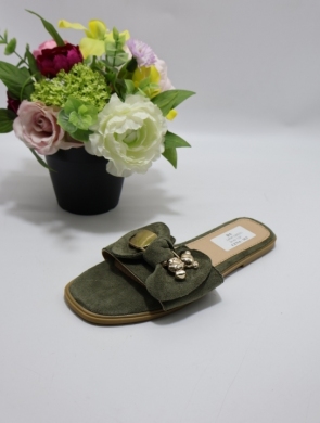 Klapki damskie na płaskim (36-41) LS-587 GREEN