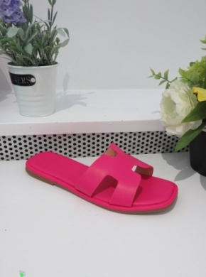 Klapki damskie na płaskim (36-41) B2101 FUSHIA