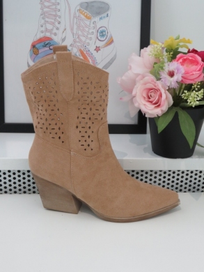 Kozaki damskie na obcasie (36-41) RQ460 KHAKI