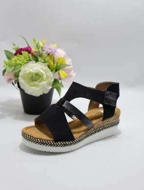 Sandały damskie na koturnie (36-41) F6705 BLACK