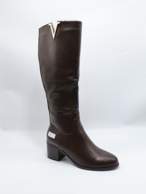 Kozaki damskie ocieplane na obcasie (36-41) 68187 BROWN