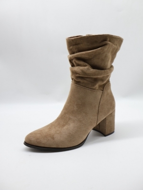 Botki damskie ocieplane na obcasie (36-41) HQ339 KHAKI