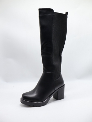 Kozaki damskie ocieplane na obcasie (36-41) SA118-1 BLACK