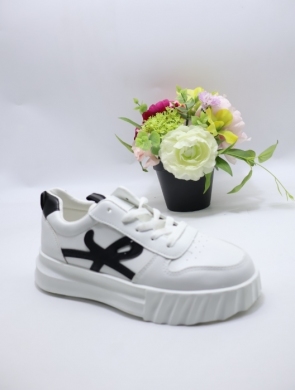 Buty sportowe damskie na płaskim (38-41) 5139 WHI/BLACK