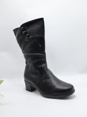 Kozaki damskie ocieplane na obcasie (39-43) D2201-50 BLACK
