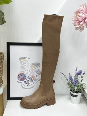 Kozaki damskie na płaskim (36-41) JW142 CAMEL