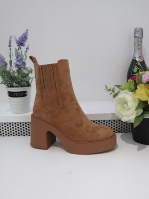 Botki damskie na obcasie (36-41) 9527 CAMEL