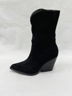 Kozaki damskie ocieplane na obcasie (36-41) 16811 BLACK