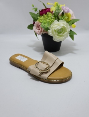 Klapki damskie na płaskim (36-41) ML299 BEIGE
