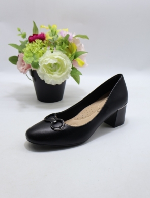 Czółenki damskie na obcasie (36-41) 2807-1 BLACK