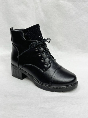 Botki damskie ocieplane na obcasie (36-41) E063 BLACK