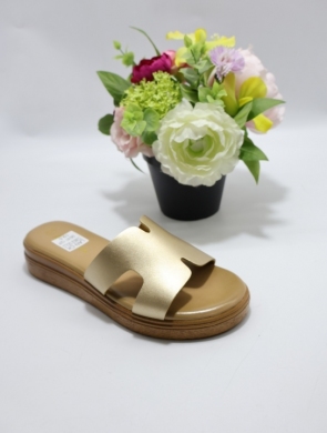 Klapki damskie na płaskim (36-41) C3802 GOLD