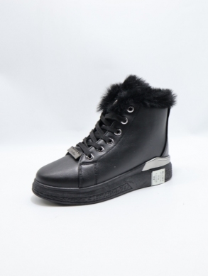 Botki damskie ocieplane na płaskim (36-41) SJ2577-1 BLACK