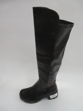 Kozaki damskie ocieplane na płaskim (36-41) X8193 BLACK