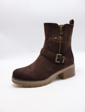 Botki damskie na obcasie (36-41) 7279 BROWN