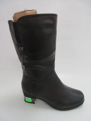 Kozaki damskie ocieplane na obcasie (36-41) 881-20 BLACK
