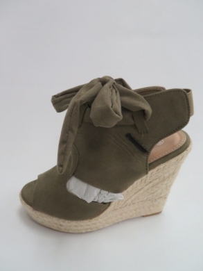Sandały damskie na koturnie (36-41) 100-710 OLIVE