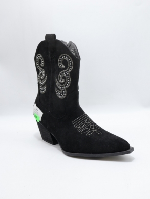 Kozaki damskie ocieplane na obcasie (36-41) 2623 BLACK