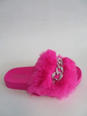 Klapki damskie z futerkiem (36-41) BG89 PINK