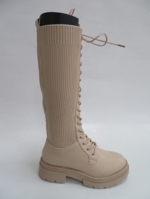 Kozaki damskie jesienne na płaskim (36-41) 6820 BEIGE
