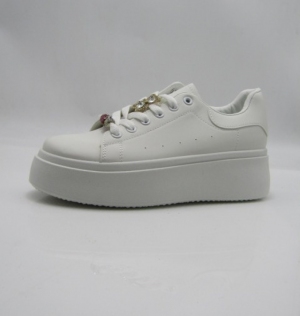 Buty sportowe damskie na koturnie (36-41) 9130 WHITE