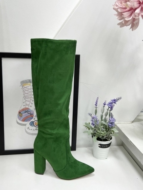 Kozaki damskie ocieplane na obcasie (36-41) CLS225 GREEN