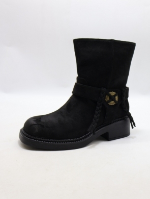 Botki damskie na płaskim (36-41) 68354 BLACK
