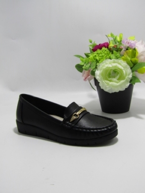 Mokasyny damskie na płaskim (36-41) 195-12 BLACK