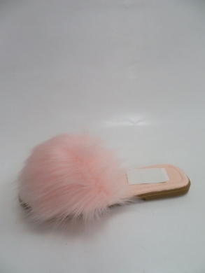 Klapki damskie z futerkiem (36-41) Q348 PINK