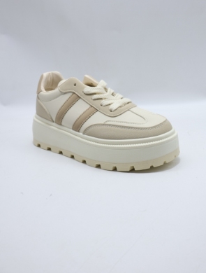 Buty sportowe damskie na płaskim (36-41) 88201 BEIGE