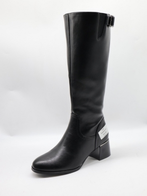 Kozaki damskie ocieplane na obcasie (36-41) SH0308 BLACK