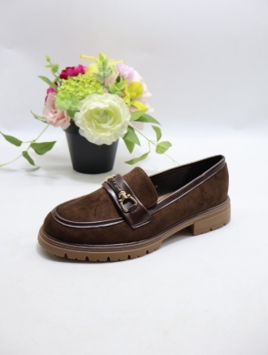 Mokasyny damskie na płaskim (36-41) 333-316 MAROON