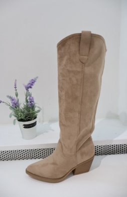 Kozaki damskie na obcasie (36-41) CLS627 KHAKI